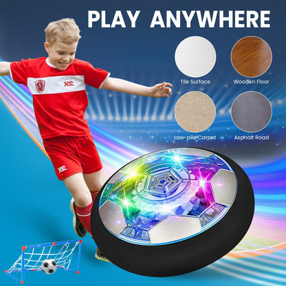 SHENSE Hover Soccer Ball Set, Indoor Soccer Ball 4 in 1 Rechargeable Air Power Soccer with LED Lights and Foam Bumper Protection Gifts for Boys Girls 3 4 5 6 7 8-12 Year Old Kids