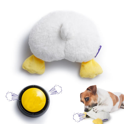 Fuzzwoof Duck Butt Funny Puppy Dog Toys, Hilarious Duck-Posterior Plush Dog Toy Emit Humorous Puff Sounds, Cute Stuffed Puppy Toys for Small Medium Large Dogs Accompany and Anxtiety Relief