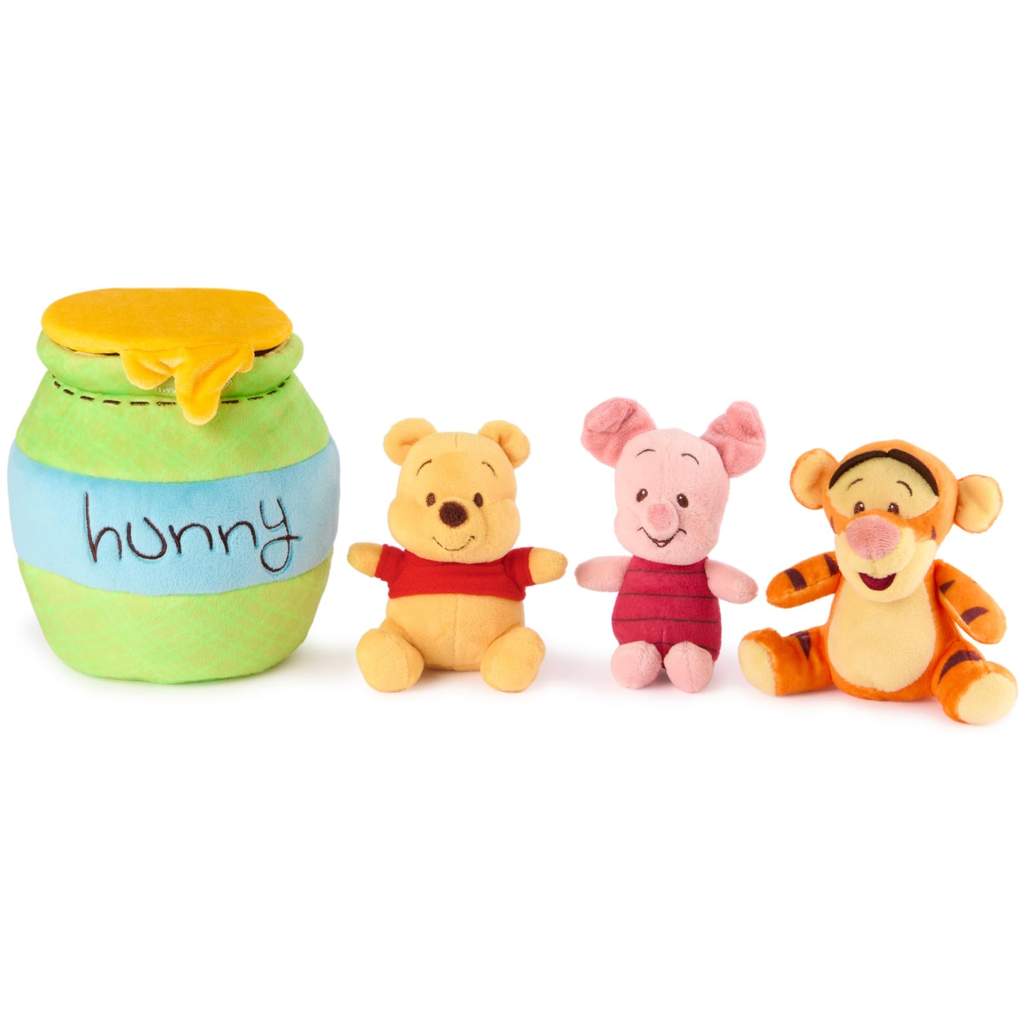 GUND Disney Official Winnie the Pooh Plush Playset with Pooh, Tigger, and Piglet, Sensory Toy Stuffed Animals for Ages 0 and Up, Green, 8”