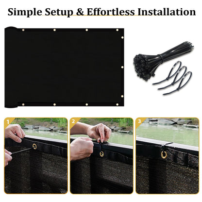 Shade&Beyond 4' X 50' Fence Privacy Screen Heavy Duty 170 GSM Fencing Mesh Shade Net Cover for Wall Garden Back Yard Outdoor Home Decoration, Black