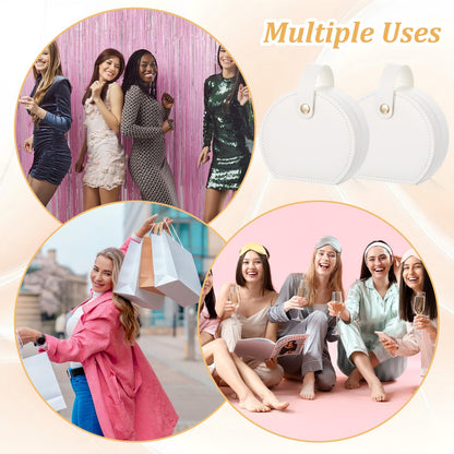 Kifmurase 6Pcs Travel Jewelry Case, Mini Leather Bridesmaid Jewelry Gift Box, Bulk Small Earring Storage Organizer, Elegant Half-Moon Design Box, Personalized Gifts for Women