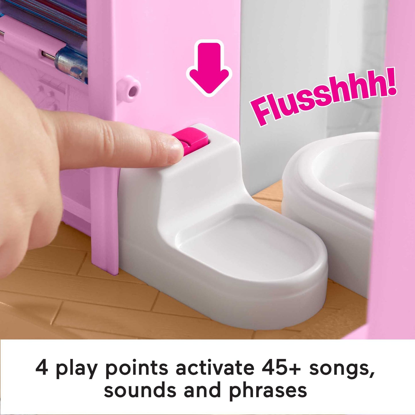 Fisher-Price Little People Barbie Toddler Toy Little DreamHouse Playset with Music Lights Sounds & 7 Pieces for Ages 18+ Months
