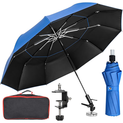 FixOasis 60" Folding HVAC Umbrella with Magnetic Base, Universal Clip Included, Upgraded Durable Frame, Wind-Resistnat, Portable Magnetic Umbrella, For HVAC and Outdoor Activities, 180°Adjustable