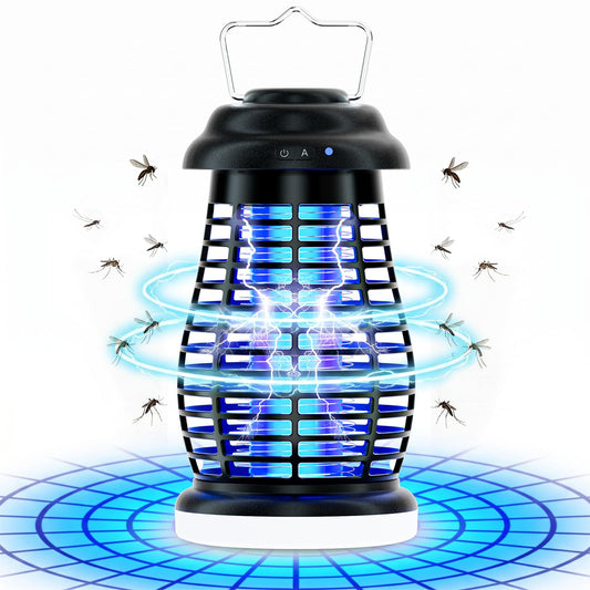 Cordless Bug Zapper Outdoor, 4200V Electric Mosquito Zapper, Fly Trap, Rechargeable Portable Fly Zapper, Waterproof Mosquito Trap Insect Killer Indoor Outdoor for Camping, Garden, Backyard, Home