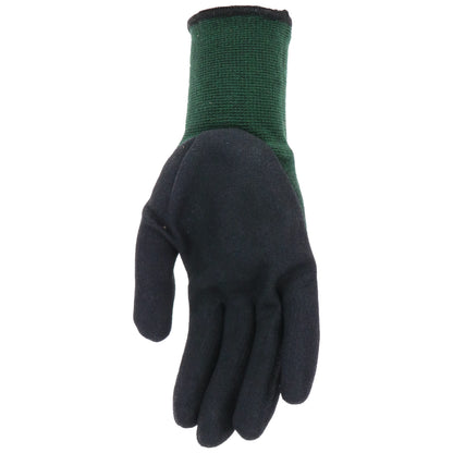 MUD Bamboo Flex Garden Gloves, Moisture-Wicking & UV Protection Polyurethane/Nitrile Coated, Enhanced Grip, Puncture Resistant, Green/Black, Large (SM7197G/LXL)