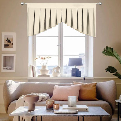 OYRING Valances for Windows Beige Window Valance for Living Room Rod Pocket Blackout Valance for Kitchen，Pack of 1 （Beige 39" W x 20" L）