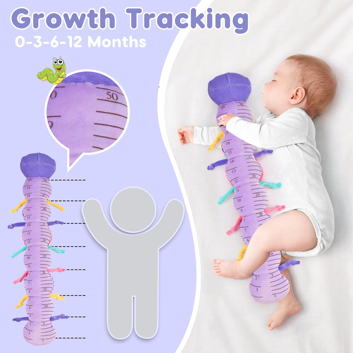 Baby Girl Toys 0-3-6 Months Musical Stuffed Animals Plush Caterpillar Toy Crinkle Rattles Tummy Time Development Sensory Toys infants 6-9-12 Months Newborn Girls Boy Shower Gifts Easter Basket Stuffer