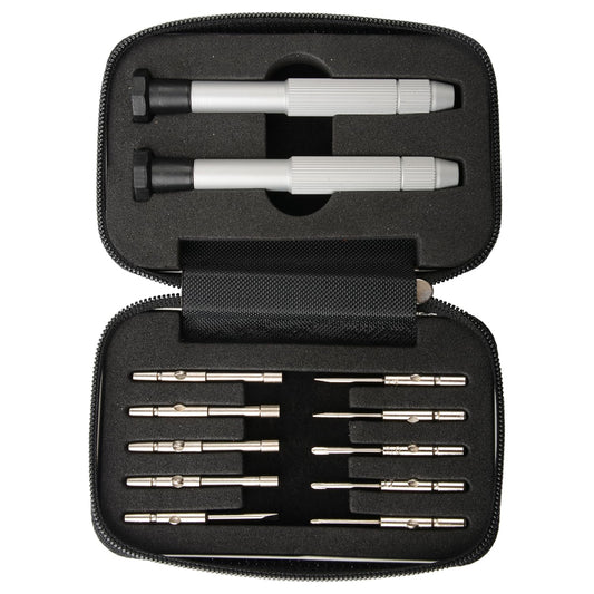 CJRSLRB Screwdrivers Kit Repair Tool for Eyeglass/Glasses/Watch/Cellphone/Clock 12-Pieces Eyeglass Repair Tools Kit Precision Mini Screwdriver Set (Travel Pocket)