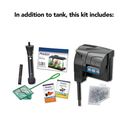 Aqueon Aquarium Fish Tank Starter Kit with LED Lighting 10 Gallon Fish Tank