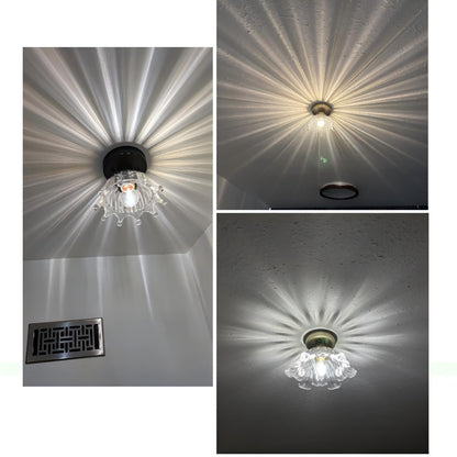 Kvhiiw 2 Pack Black Modern Ceiling Light, Small Kitchen Light Fixtures, Glass Semi Flush Mount Ceiling Light for Hallway, Foyer, Entryway, Laundry Room (7 in)