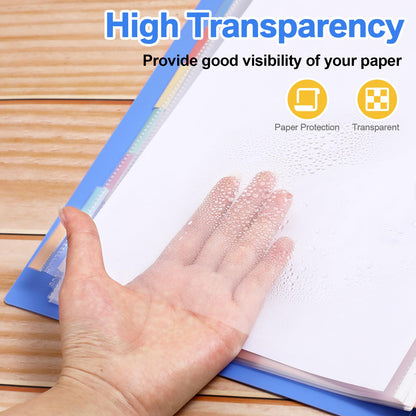 ReliThick 6 Set of 48 Pack Clear Sheet Protectors for 3 Ring Binder with 8 Tab Divider, Letter Size 8.5 x 11 Inch Plastic Sleeves Page Protector for Documents Photos School Office Home Organization