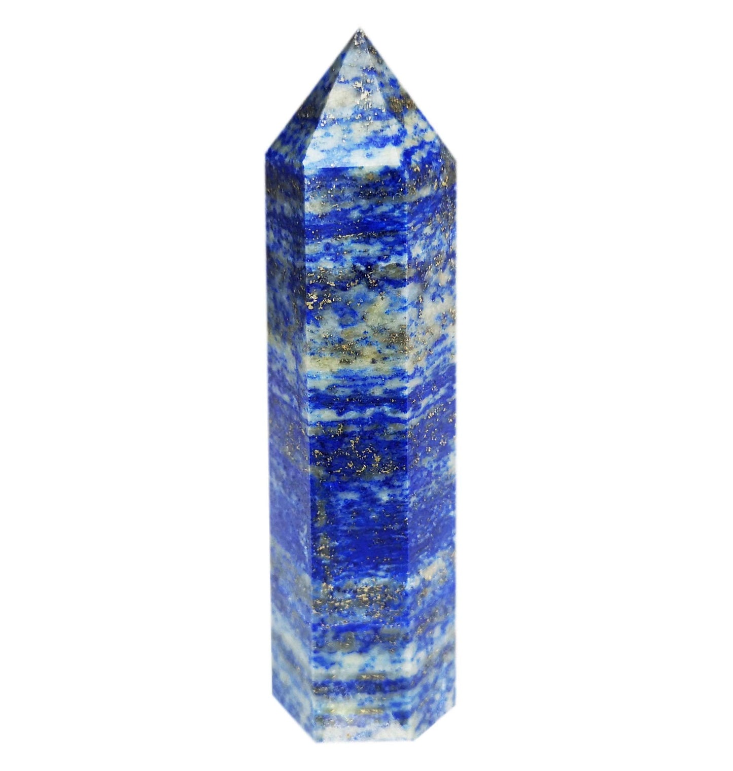 Lapis Lazuli Healing Crystal Wands Point Faceted Prism Bars for Reiki Chakra Meditation Therapy Deco by Mian Heal