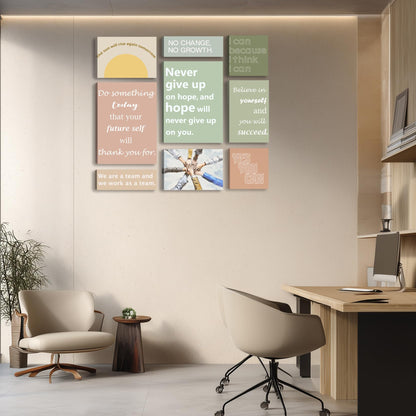 Motivational Wall Decor for Living Room Inspirational Wall Art Motivational Quotes Posters Positive Affirmation Office Wall Decor Set of 9 Canvas Prints Framed Artwork
