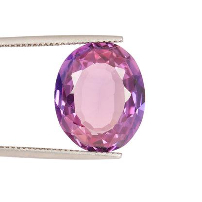 REAL-GEMS Jewelry Making Stone AAA+ 12.75 Carat Pink Kunzite Oval Cut Faceted Loose Gemstone for Pendant