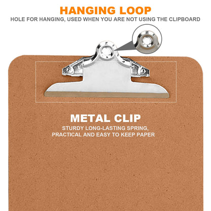 HERKKA 10 Pack Hardboard Office Clipboards - A4 Letter Size, ECO Friendly