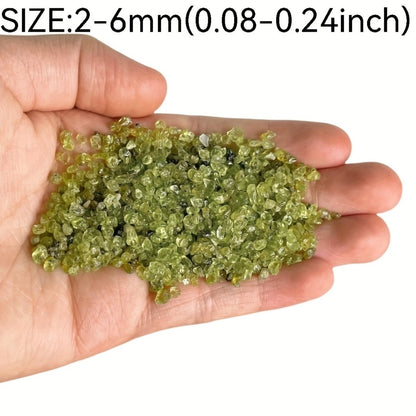 YOUNAIERZX 1LB Natural Peridot Crystal Chips Bulk Crushed Stones for DIY Crafts Healing Crystals Small Crystals Peridot Stone