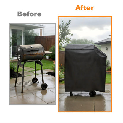 Agustone 35 Inch Grill Cover for DNKMOR Barrel Charcoal Grill with Side Table, Waterproof Cover for Kendane Outdoor BBQ Grill with Side Shelf, Backyard Camping BBQ Accessories - 35x24x39 Inch