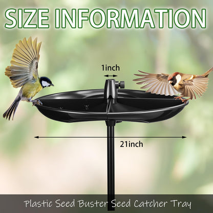 Geelin 21'' Plastic Bird Seed Catcher Tray for 1'' Outdoor Pole Feeders, Removable Bird Seed Catcher Tray for Hummingbird Bee Feeders Outdoors, Backyard, Garden, Not Included Pole
