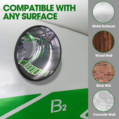 Convex Traffic Mirror - 24'' Outdoor and Indoor Driveway & Security Parabolic Safety Mirrors, Acrylic Convex Mirror for Garage, Retail Stores, Warehouses, Office and High-Traffic Areas