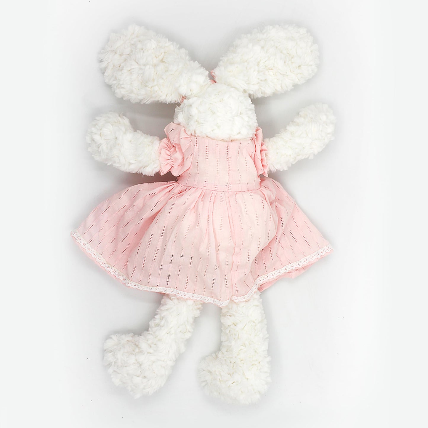oits cute Floppy Bunny Stuffed Animals in Dress for Baby Girls Plush Toys 18 Inch (Pink Retro Dress)