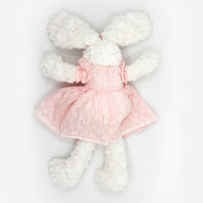 oits cute Floppy Bunny Stuffed Animals in Dress for Baby Girls Plush Toys 18 Inch (Pink Retro Dress)