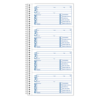 Adams Phone Message Book, Carbonless Duplicate, 5.50 x 11 Inches, 4 Sets per Page, 400 Sets per Book (SC1154D)