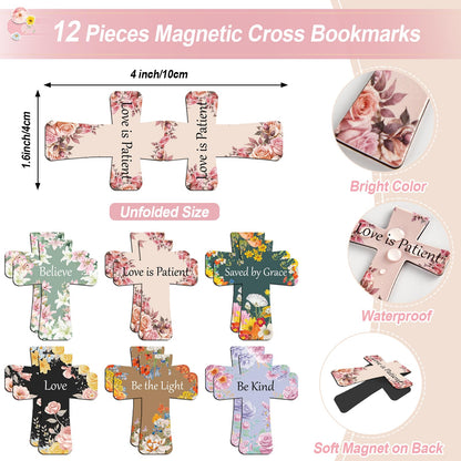 48 Pcs Christian Bulk Gifts for Women Include Bible Verse Notebook Scripture Pen Magnetic Cross Bookmark Organza Bag Inspirational Religious Journal for Church Sunday School Easter Mothers Day Prizes