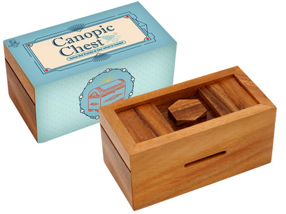 BSIRI Canopic Chest Challenging Brain Teaser Wooden Mind Puzzles and Use as Money Stash Jewelry 3D Puzzle Lock Box Gift Card Money Puzzle for Cash Gift