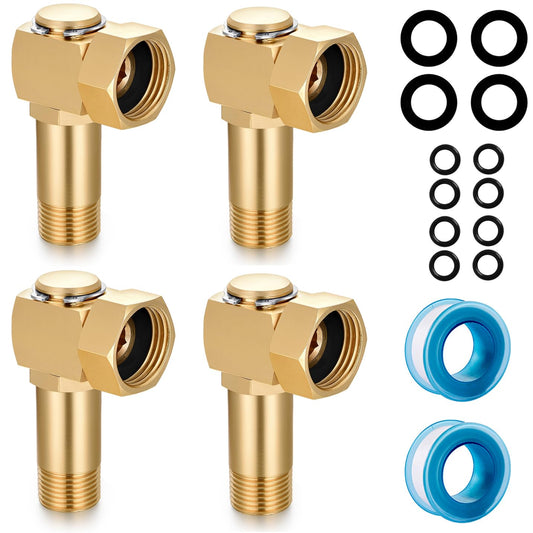 YELUN Garden Hose Reel Parts Fittings Swivel Elbow Connector Garden Hose Swivel Reel Replacement Parts (4 pieces)