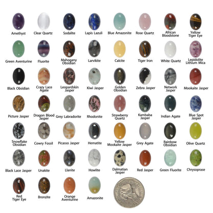 All Natural 24pcs Multi-color 14mm Gemstone Oval Cab Cabochon For Jewelry Making