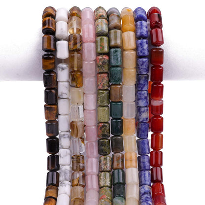 BEADIA Natural Red Agate Cylinder Stone Loose Semi Gemstone Beads for Jewelry Making 10mmx14mm 38cm