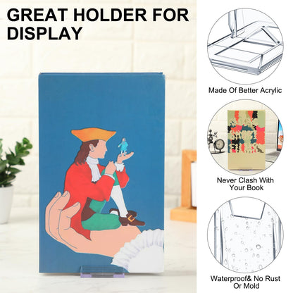 Memorywuu 36 Pack Acrylic Book Stand for Display Adjustable Clear Display Holder Easel Collector Stand for Home Office Back to School Comic Album CD Magazine Postcard Artworks (4.2 x 4.3 x 2.35 Inch)