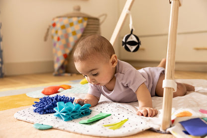Lovevery, The Play Gym with Sensory Strands, Tummy Time Play Mat with Developmental Zones & Detachable Sensory Toys, Parent-Approved Baby Essential