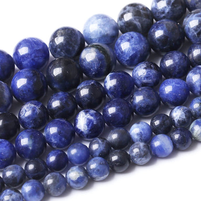 45PCS 8MM Natural Bule Sodalite Stone Beads Energy Healing Beads for DIY Jewelry Bracelet Necklace Making for Jewelry Making15Inch