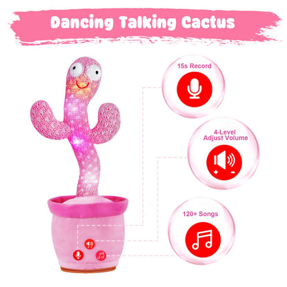 SANJOIN Dancing Talking Cactus Toy for Baby Toddlers, Baby Girl Toys 18 Months+, Adjustable Volume, Mimicking, Recording & Singing. Baby Toys for Girls, Interactive Gifts for 1 Year Old Girl