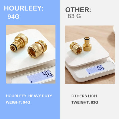 Hourleey Garden Hose Quick Connect, 8 Set Solid Brass 3/4 Inch GHT Thread Garden Hose Quick Connect Fittings, No-Leak Male and Female Water Hose Quick Release Connectors