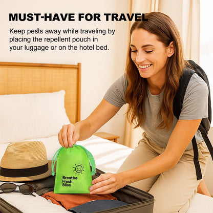 Bed Bug Repellent Pouches, 12 Pack Natural Plant Based Essential Oil, Flea and Mite Bedbug Deterrent for Indoor Home, Hotels and Luggage, Long Lasting Closet Bed Bug Prevention, No Residue Formula
