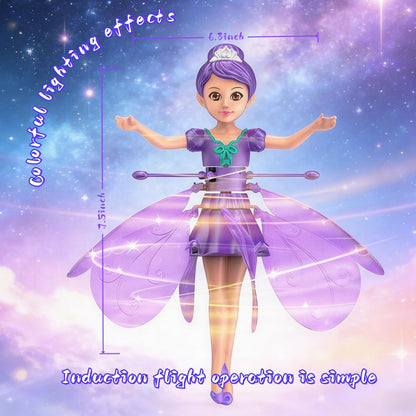 Pixies Rainbow Glitter Idol, Magical Flying Toy Doll with Lights for Girls, for Kids Ages 6+, Includes Wicked Toys, Unicorn & Fairy Fun, Inspired by Zhu Zhu Pets & Barbie (Purple)