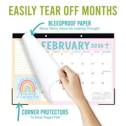 Hadley Designs Large Teacher Desk Calendar 2026-2027 - Desktop Calendar 2026, 18-Month Desk Calendars for Home, Office & Classroom, Cute Classroom Must Haves, Teacher Appreciation Gifts