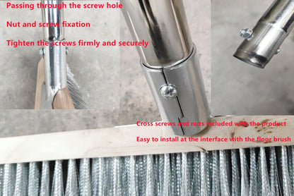 Sinyiol Large Deck Brush, 63 "L x 16" W Rough Surface Floor Hardbristle Brush, Stainless Steel Wire Outdoor Broom Brush for Cleaning Terrace Garage Deck Pool Fishing Boat Concrete Wooden Stone Road