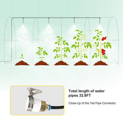 Greenhouse, 15’x7’x7’ Upgraded Walk-in Greenhouse with Spraying System, Heavy Duty Tunnel Green House with 6 Ventilated Mesh Windows & Zippered Roll-up Door, Large Plant Garden Hot House Outdoor
