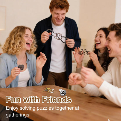 9pcs Metal Brain Teaser Puzzles Lock Puzzle Games Set Gift for Adults Teenagers