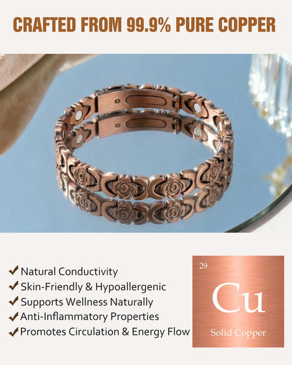 Jecanori Pure Copper Bracelets for Women, Effective Magnetic Therapy Bracelet for Women, Adjustable Copper Jewelry Gift