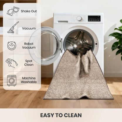 PURRUGS Dirt Trapping Door Mat 20" x 31.5", Non-Slip Machine Washable Entry Rug, Entrance Mat, Indoor Front Door Mat, Super Absorbent Entryway Rug for Muddy Shoes & Paws, Heathered Beige