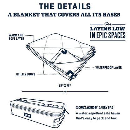 YETI Lowlands Blanket, Multi-Use Blanket with Travel Bag, Olive Green