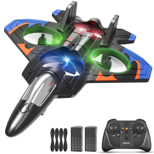 Tubokoro Foam Remote Control Airplanes RC Planes for Kids Adults, RC Airplane Fighter Jet with Light, 360° Flip Fighter Jet Toys, Stunt Roll, Airplane Toy Gifts for Kids Boys