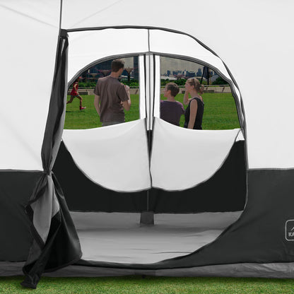 KAMPKEEPER Canopy Side Tent,4-6 Person Camping Cube Tent for 10x10 Pop Up Canopies,Easy Up Gazebo with Window,Compatible with 10' Wide Canopy Tents (Black)