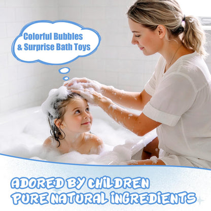 Baby Bath Bombs with Toys Inside Natural Bubble Surprise Gifts for Kids Splash Exploding Bombas De Baño para Niños Girls Boys Ocean Relaxing Splashy Balls Fizzy Foaming Shower Stuffers