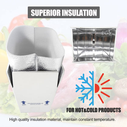 26x11x19" Insulated Shipping Box for Frozen Food, 4 Pack Cold Shipping Boxes Reusable Perishable Shipper Cooler Box for Mailing Double, Insulated Carton with Aluminum Foil Insulated Bag Liner