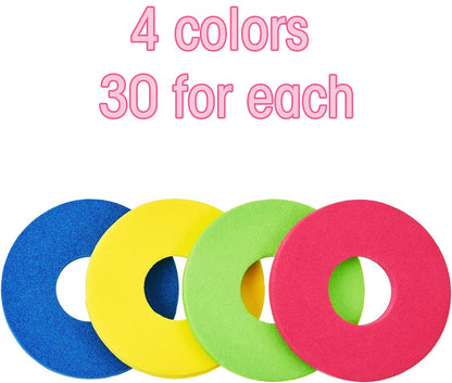 120 Pieces Foam Disc Shooter Flying Foam Disc Toy for Remote Control Robot Toy, Red, Blue, Yellow, Green
